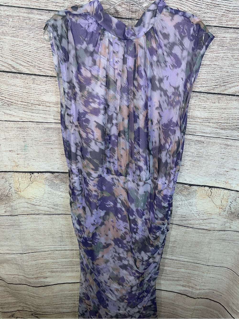 😍 Chico's Lavender Purple Floral High Neck Maxi Dress size 2